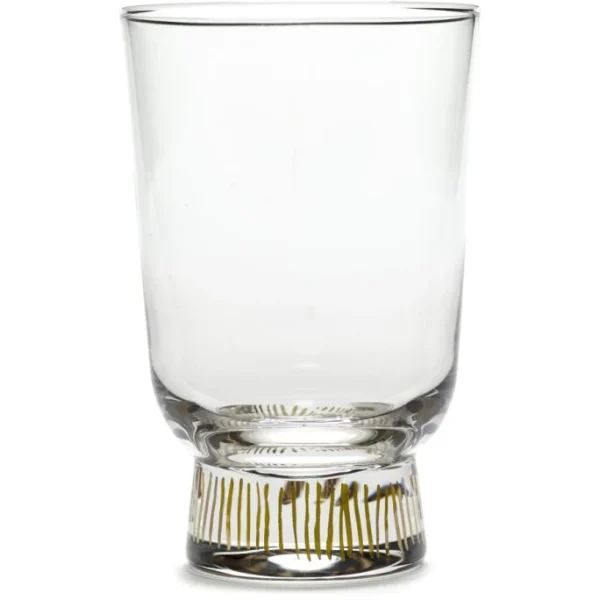 Serax Feast Glas 4er Set – 4 Gläser à 330 Ml – Transparent/stripes Gold 1