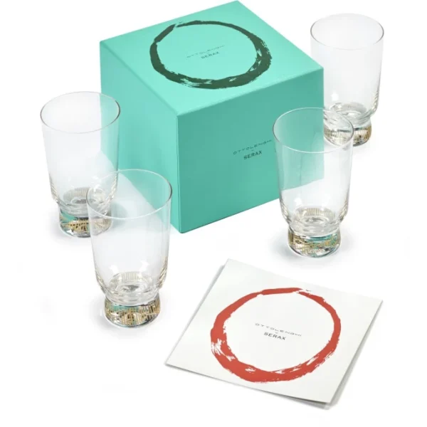 Serax Feast Glas 4er Set – 4 Gläser à 330 Ml – Transparent/stripes Gold 5