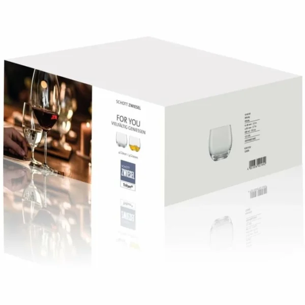 Schott Zwiesel For You Whiskygläser – 4er-Set – 4er-Set – Ø 9,5 Cm – Höhe: 9,2 Cm – Klar 4